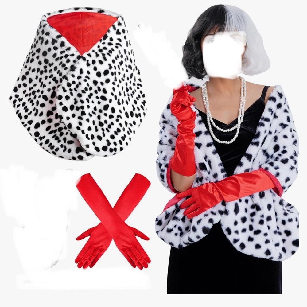 Cruella Deville wig and accessories